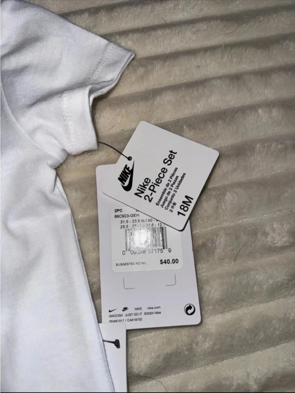 Nike White Tee and Gray Logo Shorts Kids Set
